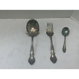 Vintage 1847 Rogers Bros XS Triple Silver Plate Berry Spoon Meat Fork Community